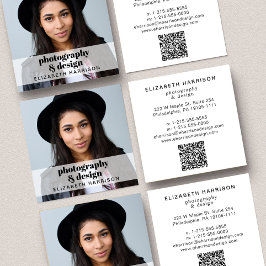 QR-kod för professionell Photo Fyrkantigt Visitkort