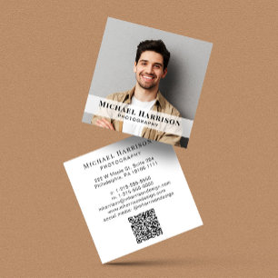QR-kod för professionell Photo Fyrkantigt Visitkort