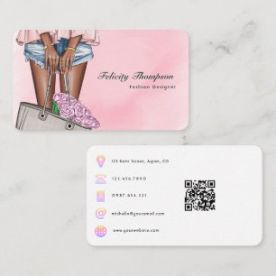 QR-kod för rosa och Guld Mode Designer Visitkort