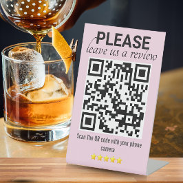 QR-kod för rosa Sleek & Modern "Lämna a Review"