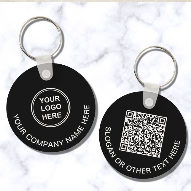QR-kod för säljfrämjande Logotyp, svart Nyckelring (Skapare uppladdad)