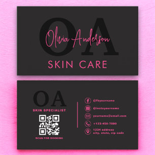 QR-kod för Shock rosa Black Social Visitkort