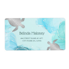 QR-kod för silver Turtle Blue Bläck-kusten Fraktsedel