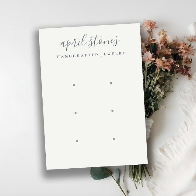 QR-kod för skript Black White 3 Earring Visning Visitkort (Skapare uppladdad)