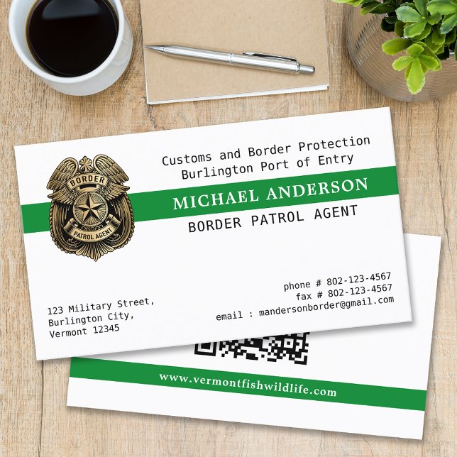 QR-kod för skydd av militärpolisens patruller i Gr Visitkort (Skapare uppladdad)