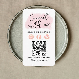 QR-kod för social Media Connect with US Modern Ros Visitkort