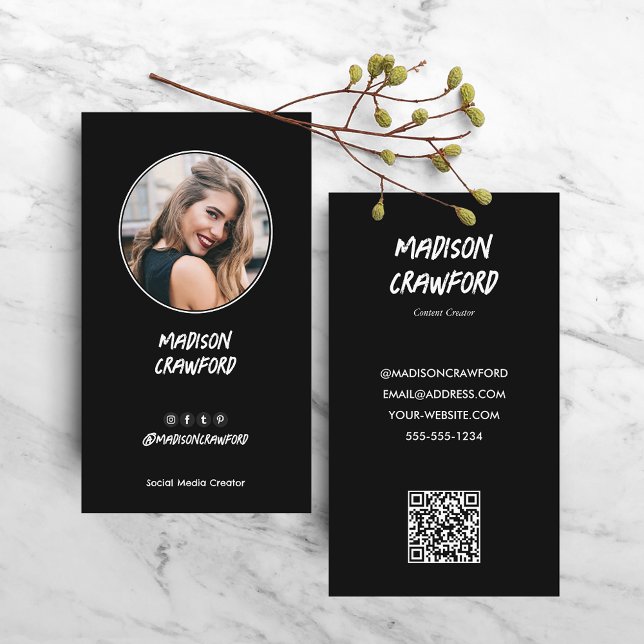QR-kod för Social Media Influencer Visitkort (Skapare uppladdad)