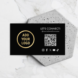 QR-kod för Social-media Lägg till Logotypen svart Visitkort