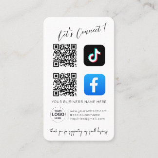 QR-kod för Social Media - Rosa Design Visitkort