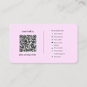 QR-kod för sociala medier Logo Salon Visitkort