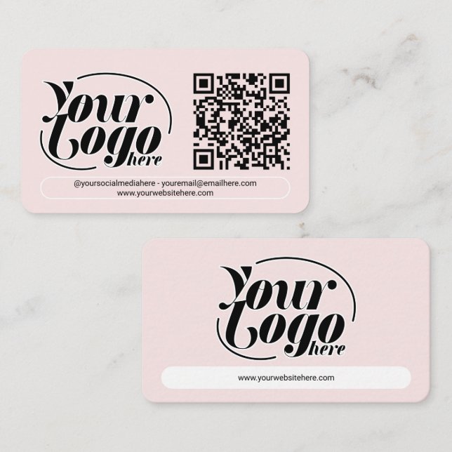 QR-kod för sociala medier Rosa professionell markn Visitkort (Fram/baksida)