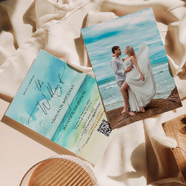 QR-kod för sommar-beach-foto-Bröllop Inbjudningar