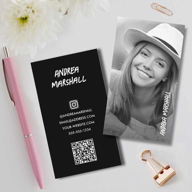 QR-kod för Student-foto (Graduate Calling Cards at PartyInvitationShop.com)