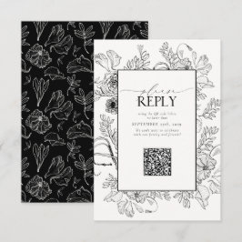 QR-kod för Svartvit Bröllop i elegant svarat OSA Kort