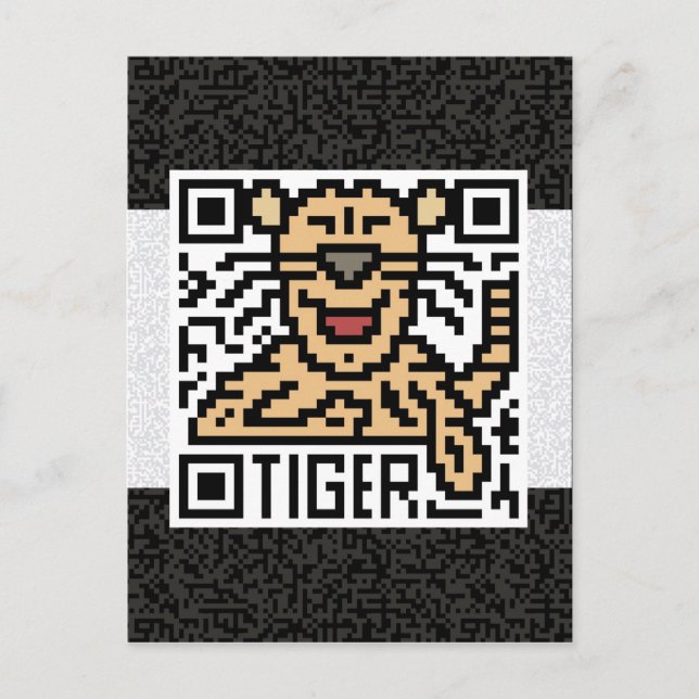 QR-kod för tigern Vykort (Framsida)