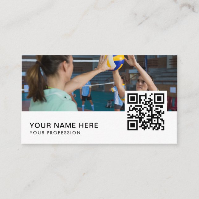 QR-kod för Volleyball-buss Visitkort (Framsida)