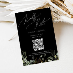 QR-kod för Whimsique Greenery Black och Guld OSA Kort
