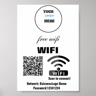 QR-kod för WIFI-nätverkslösenord Poster