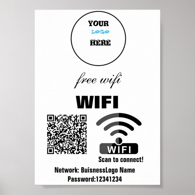 QR-kod för WIFI-nätverkslösenord Poster (Framsidan)
