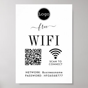 QR-kod för WIFI-nätverkslösenord Poster