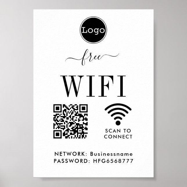 QR-kod för WIFI-nätverkslösenord Poster (Framsidan)