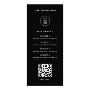 QR-kod Företag Logotyp Modern Professionell Svart Reklamkort