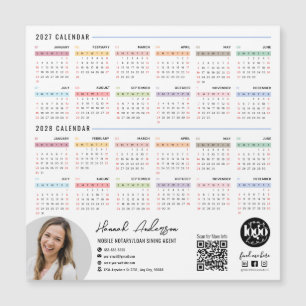 QR-kod & Företagets Logotyp 2027 - 2028 Kalender M