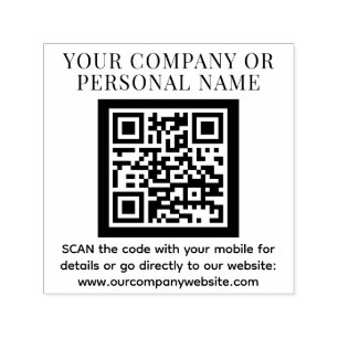 QR-KOD företagsnamn anpassad text modern Självfärgande Stämpel