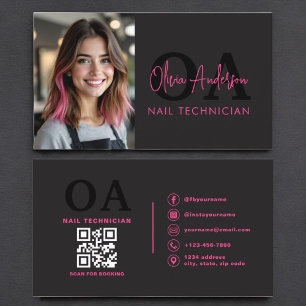 QR-kod Foto Nagel Specialist Modern Typografi Visitkort