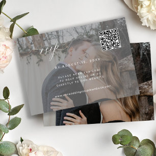QR-kod foto RSVP elegant bröllops-RSVP-kort OSA Kort