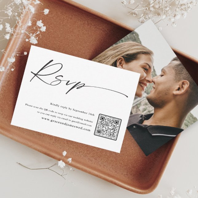 QR-kod Foto Svart och Vitt OSA Kort (Skapare uppladdad)