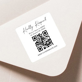QR-kod Fyrkantig Retur Etikett | RSVP-dekal