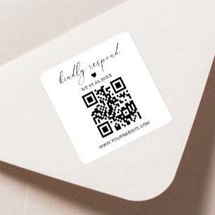 QR-kod fyrkantig returetikett RSVP-dekal Fyrkantigt Klistermärke