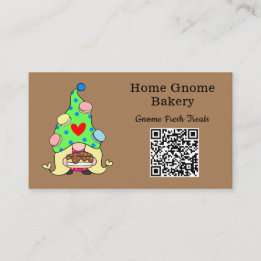 QR-kod Gnome Hometown Bakery Light Brown Visitkort