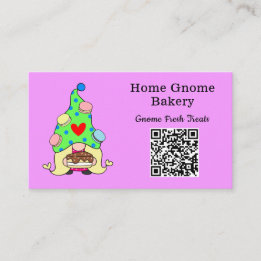 QR-kod Gnome Hometown Bakery Light Lila Visitkort