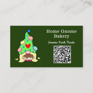 QR-kod Gnome Hometown Bakery Mörk grönt Visitkort