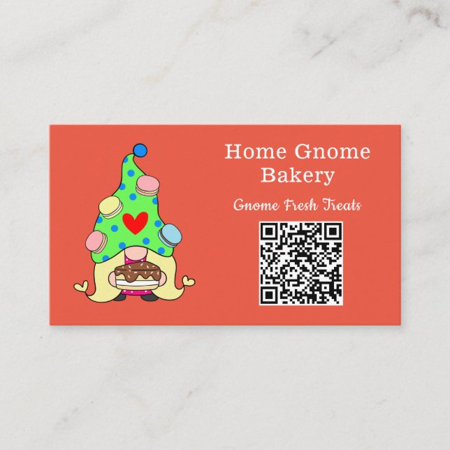 QR-kod Gnome Hometown Bakery-Orange Visitkort (Framsida)