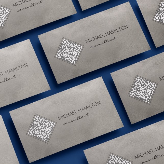 QR-kod Grå Shimmer Visitenkort Visitkort (Skapare uppladdad)