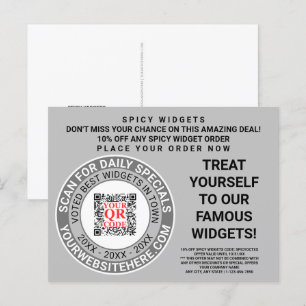 QR-kod Grått Business Marknadsföring Coola Reklam Vykort