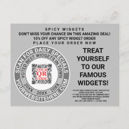 QR-kod Grått Business Marknadsföring Coola Reklam Vykort