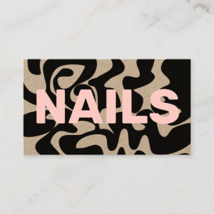 QR-kod Groovy Black Ljusare rosa NAGEL Kraft Visitkort