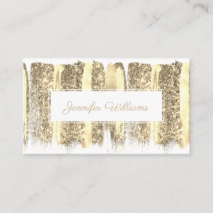 QR-kod Guld Push Makeup Artist Modern White Visitkort