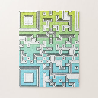 QR-kod - Gult Aqua Pussel
