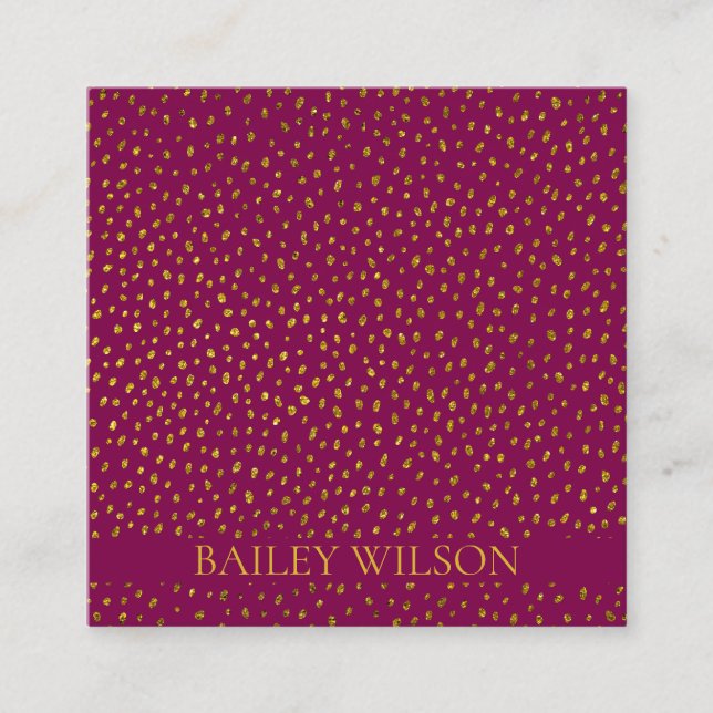 QR-kod gyllene punkter mönster modern Fyrkantigt Visitkort (Framsida)