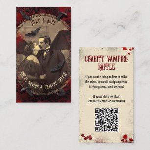 QR-kod Halloween Raffle Gothic Romantic Vampire Tilläggskort