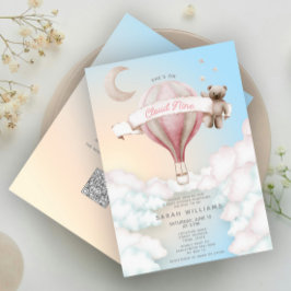 QR-kod Hon är på Cloud Nine Dreamy Baby Shower Inbjudningar