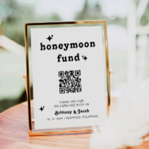 QR-kod Honeymånfond Bröllop-tecken