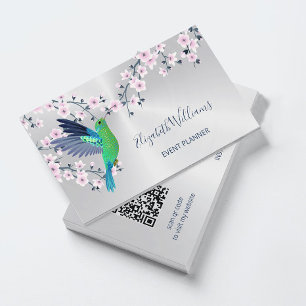 QR-kod Hummingbird Girly Shiny Visitkort