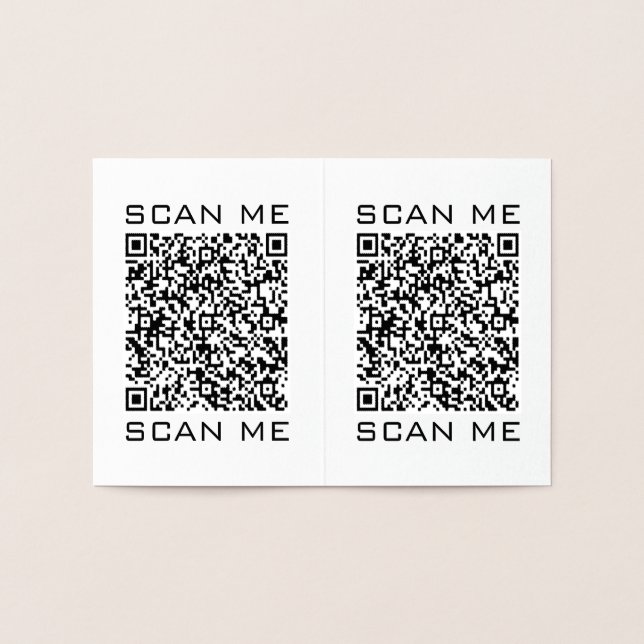 QR-kod Info Skanna Mig Text Din Moderna Design Folierat Kort (Insida)