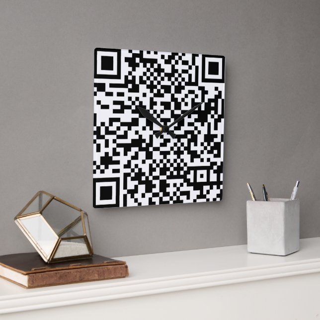 Qr-kod (inga nummer) fyrkantig klocka (Kontor)